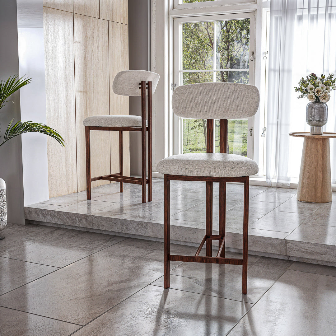 כסא בר דגם אמלפי - צבע אגוז