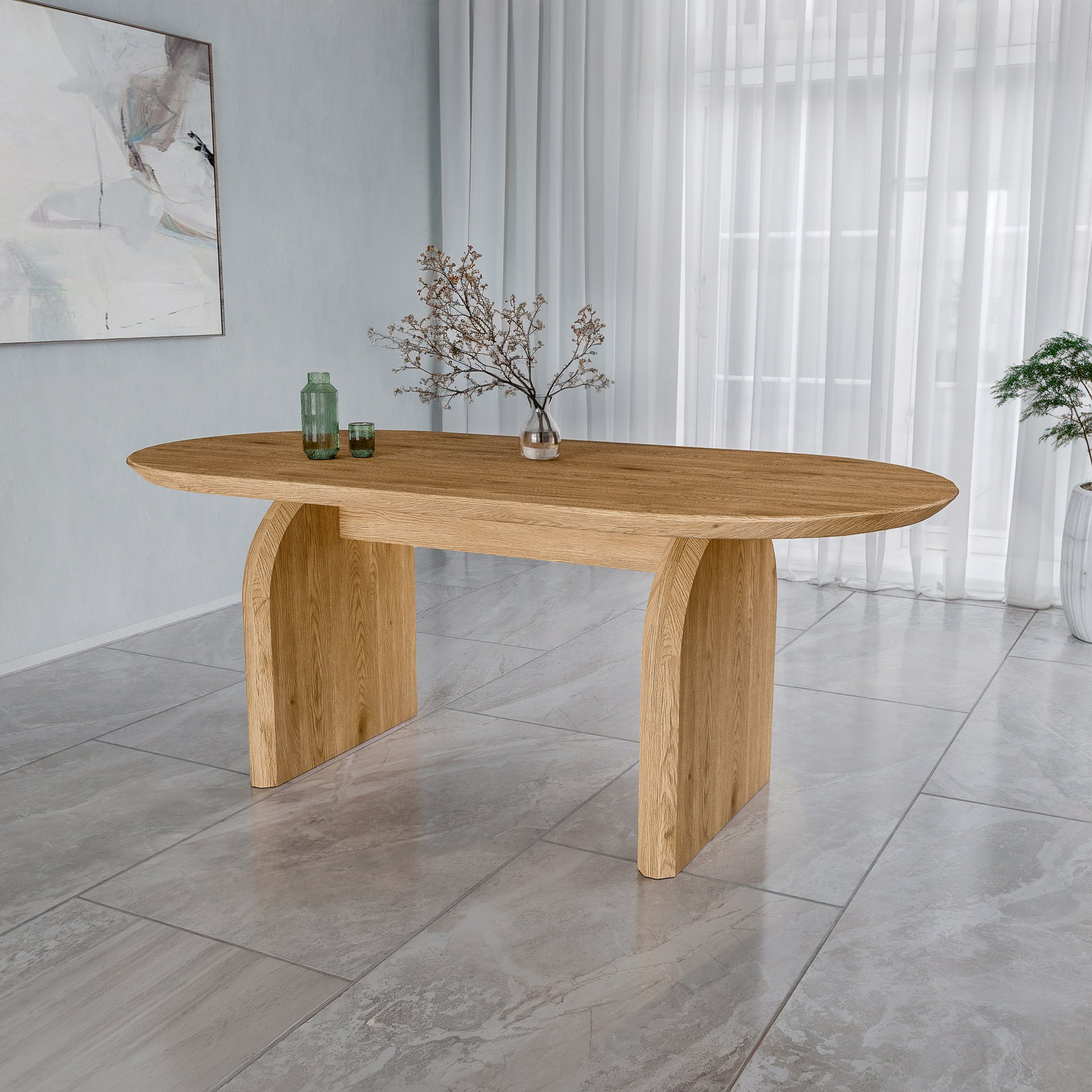 שולחן פינת אוכל מודרני דגם ליברה - צבע אלון