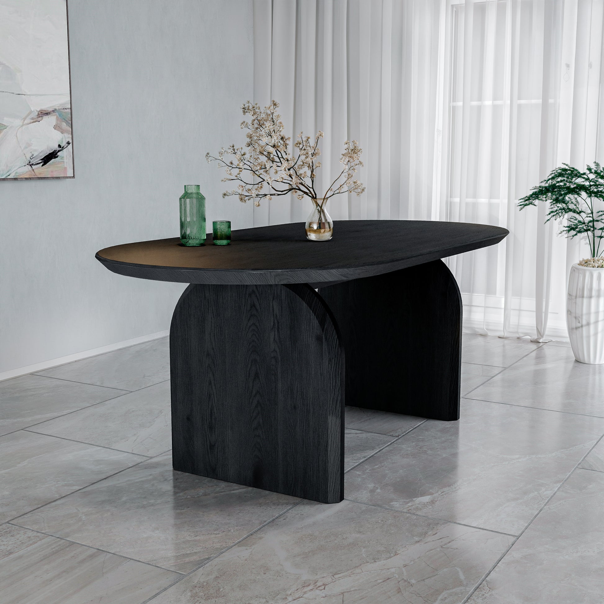 שולחן פינת אוכל מודרני דגם ליברה - צבע שחור