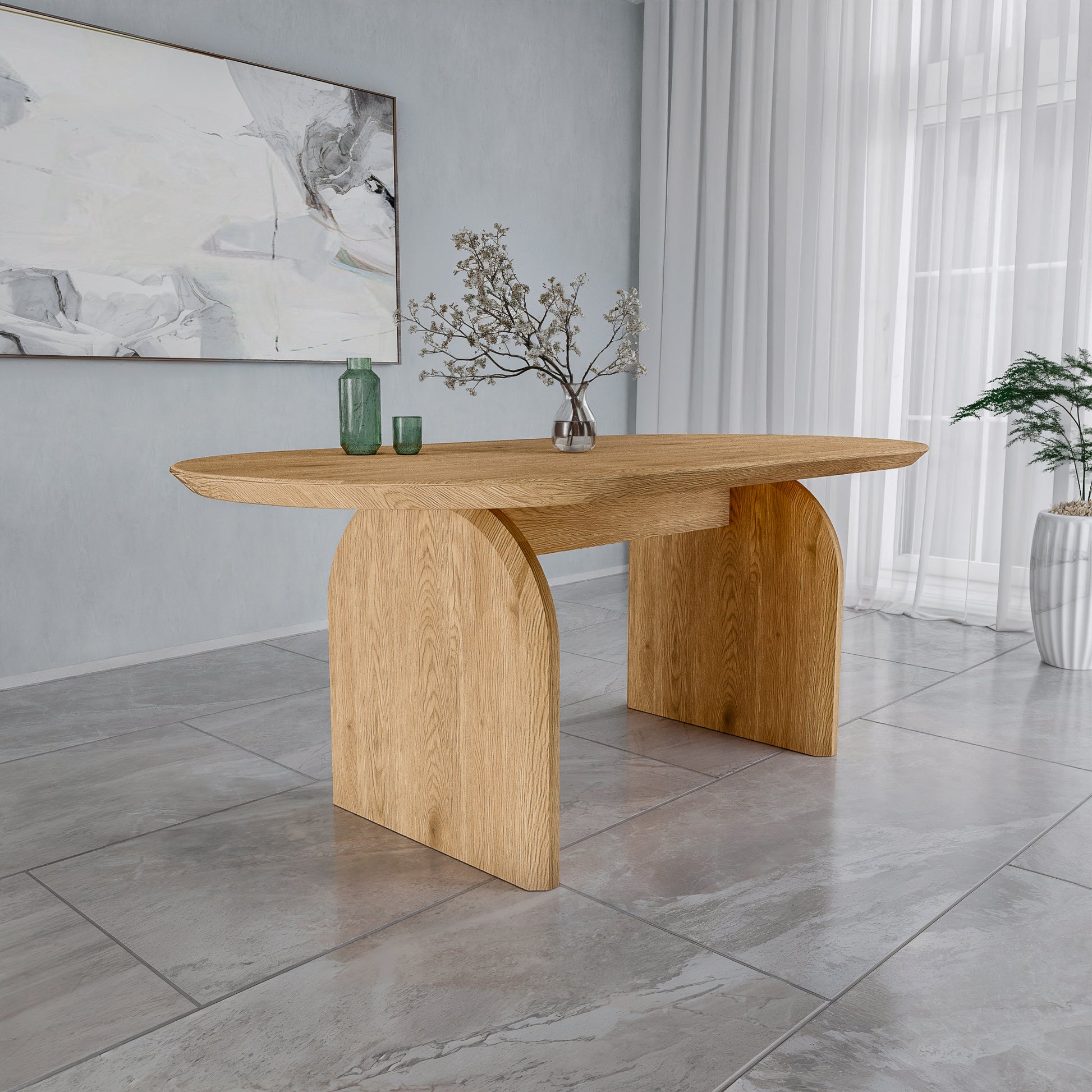 שולחן פינת אוכל מודרני דגם ליברה - צבע אלון