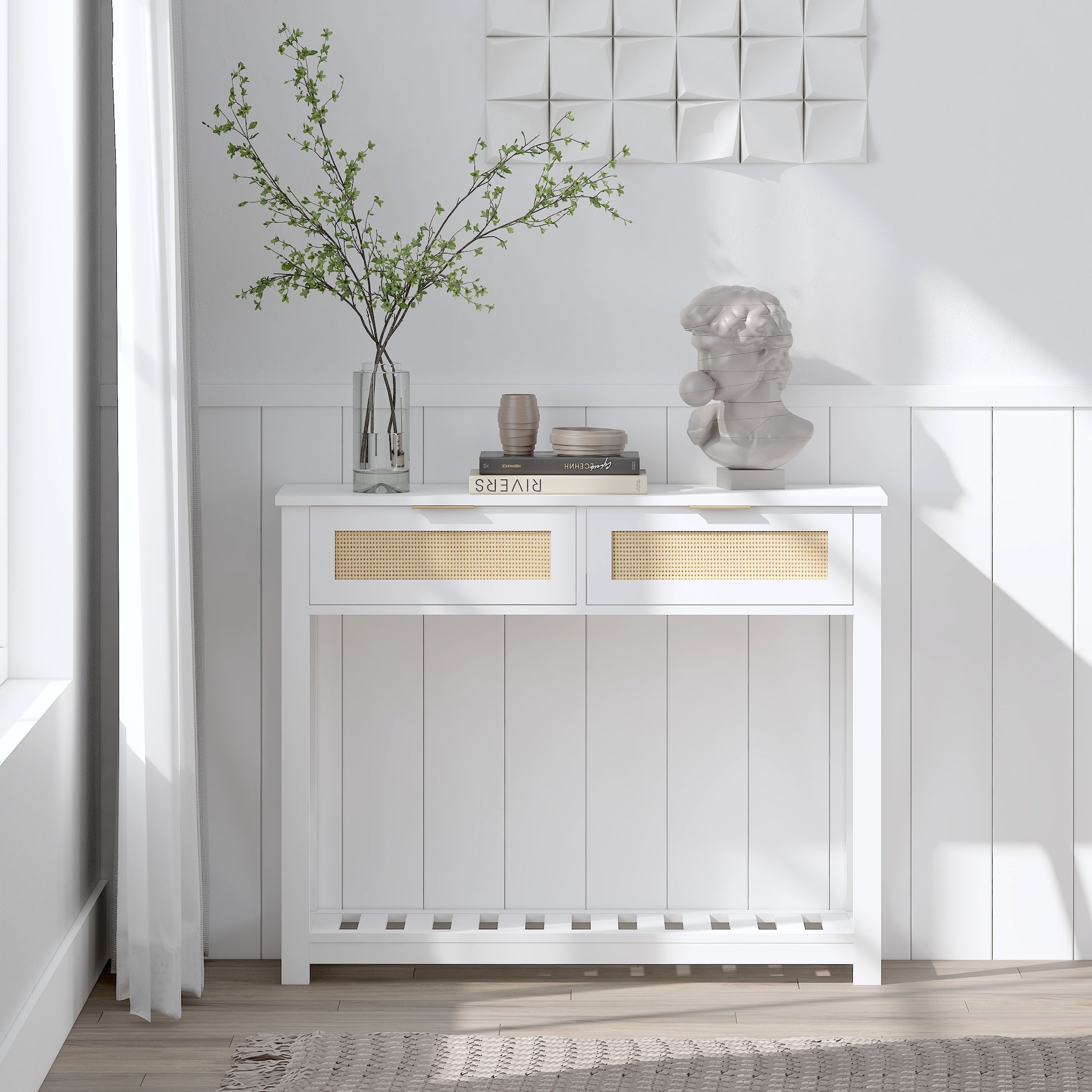 קונסולת כניסה מעוצבת דגם אליס - לבן