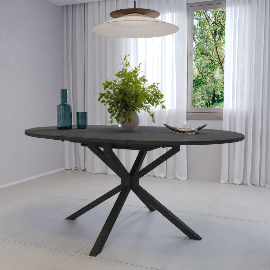 שולחן פינת אוכל נפתח דגם אטלנטה - צבע שחור