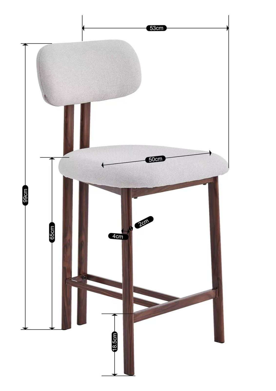 כסא בר דגם אמלפי - צבע אגוז