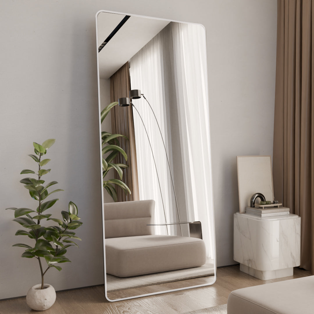 מראת גוף מלבנית 180/80 ס"מ לבן