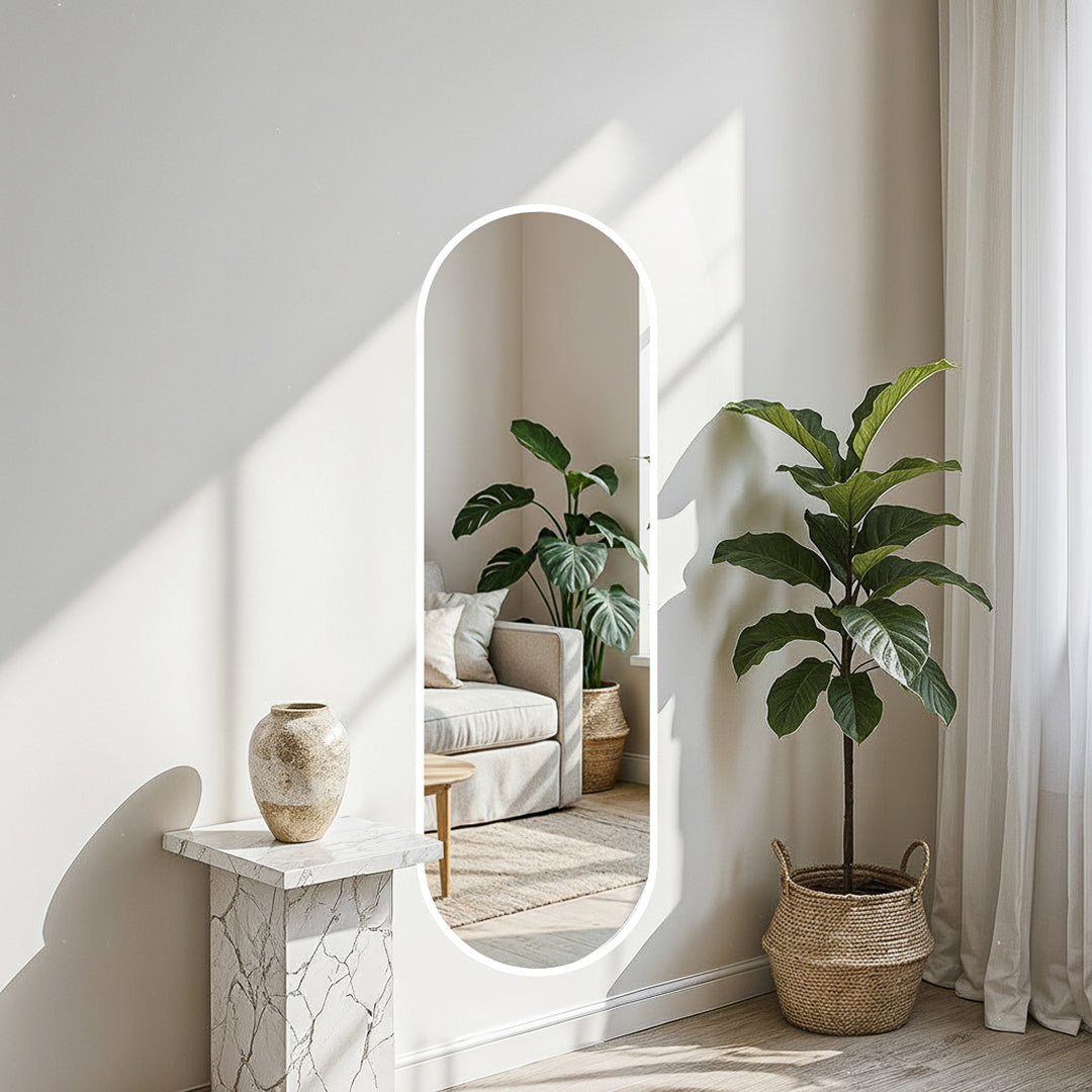 מראת גוף אובלית 150*50 ס"מ לבן