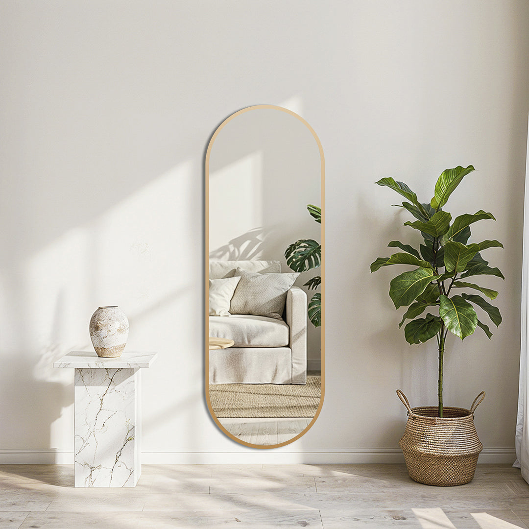 מראת גוף אובלית 150*50 ס"מ זהב