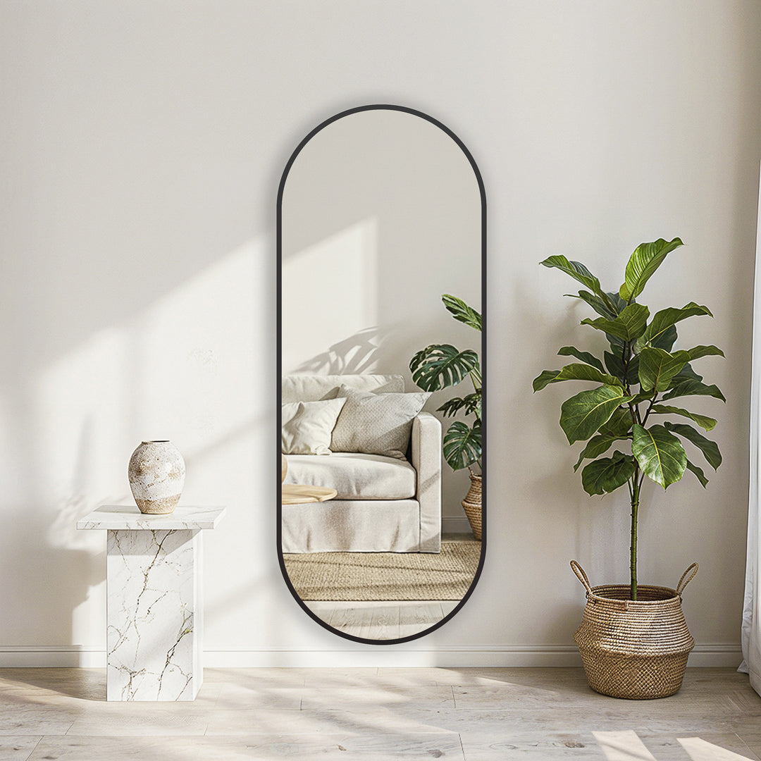 מראת גוף אובלית 165*60 ס"מ שחור