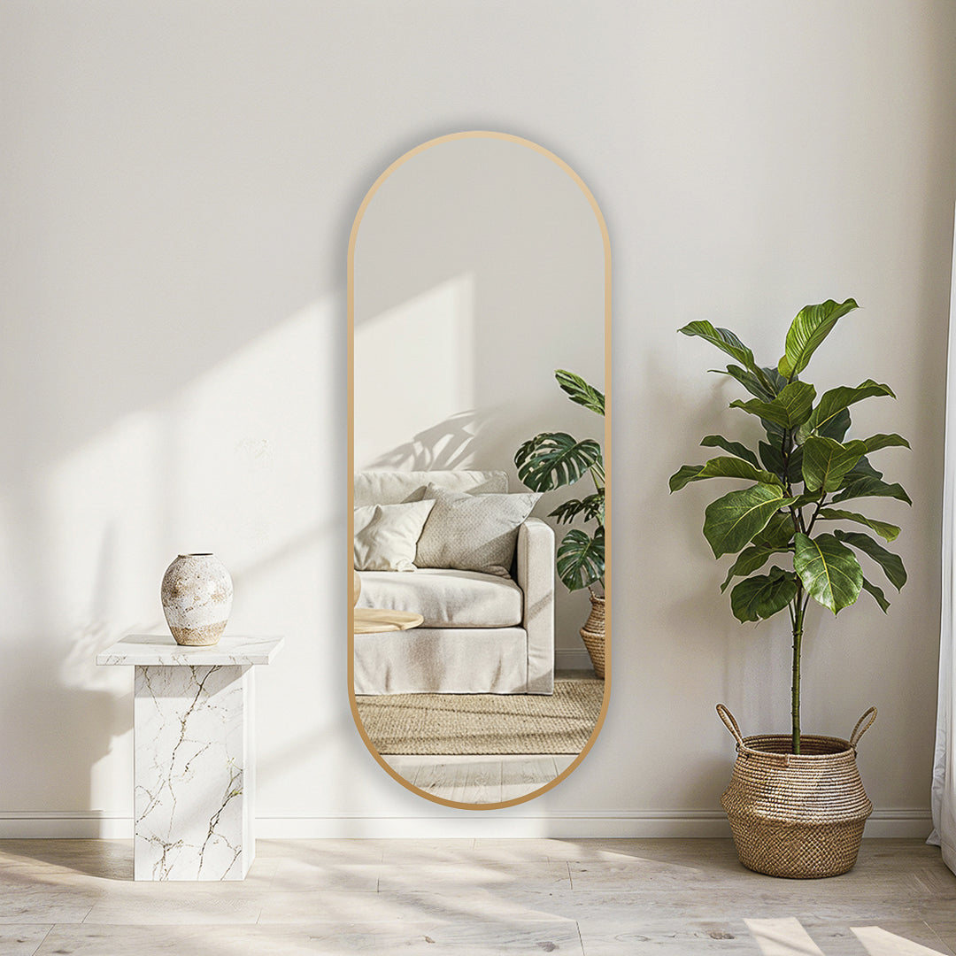 מראת גוף אובלית 165*60 ס"מ זהב