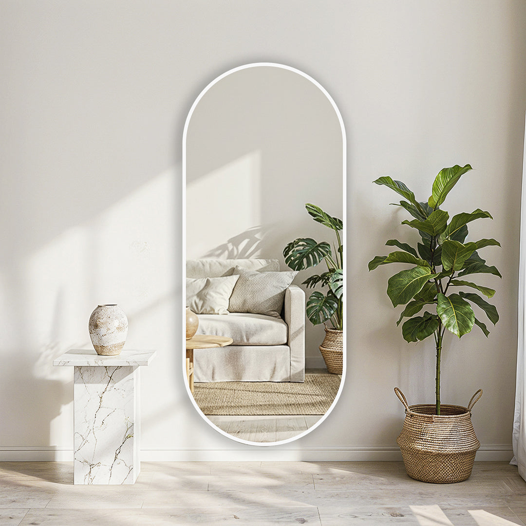 מראת גוף אובלית 170*70 ס"מ לבן