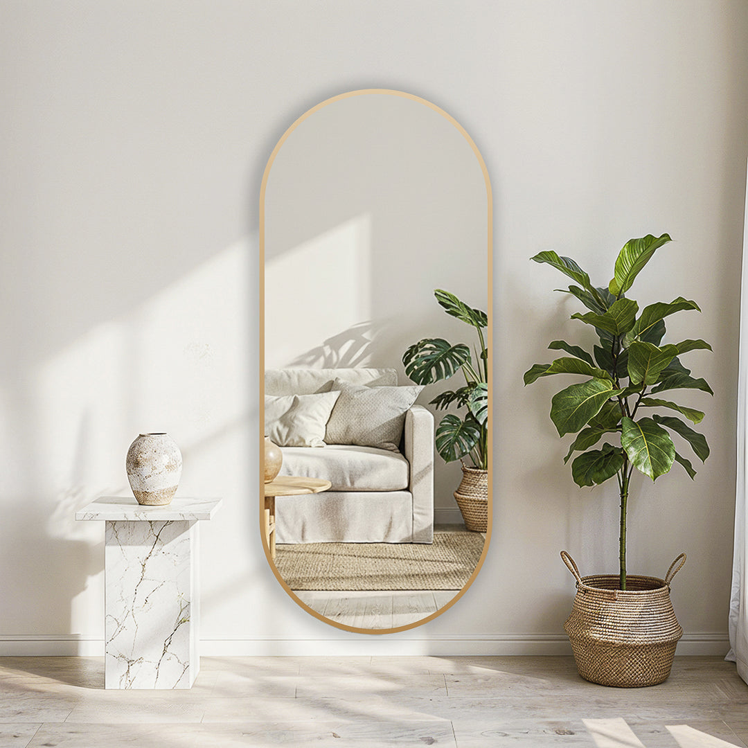 מראת גוף אובלית 170*70 ס"מ זהב