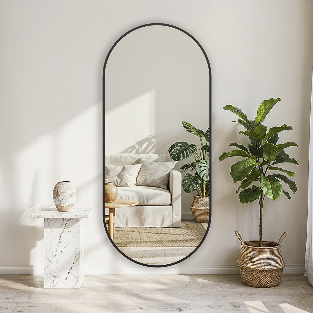 מראת גוף אובלית 180*80 ס"מ שחור