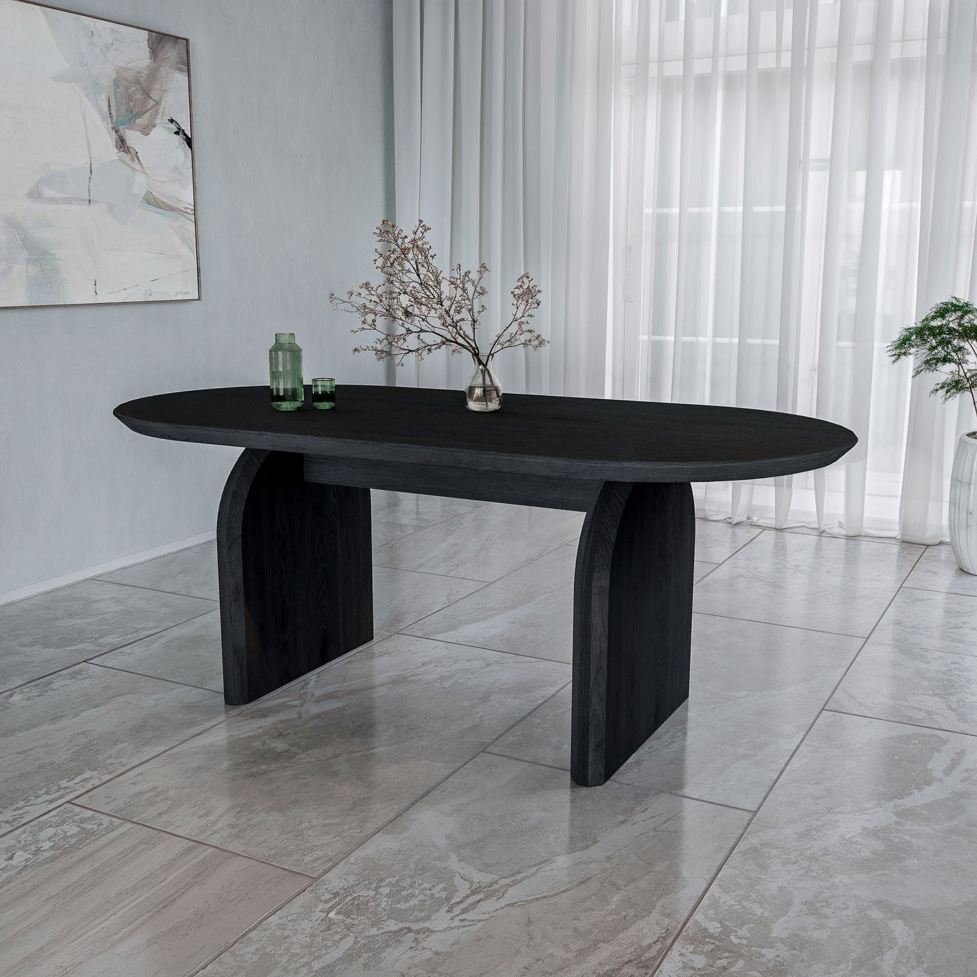 שולחן פינת אוכל מודרני דגם ליברה - צבע שחור