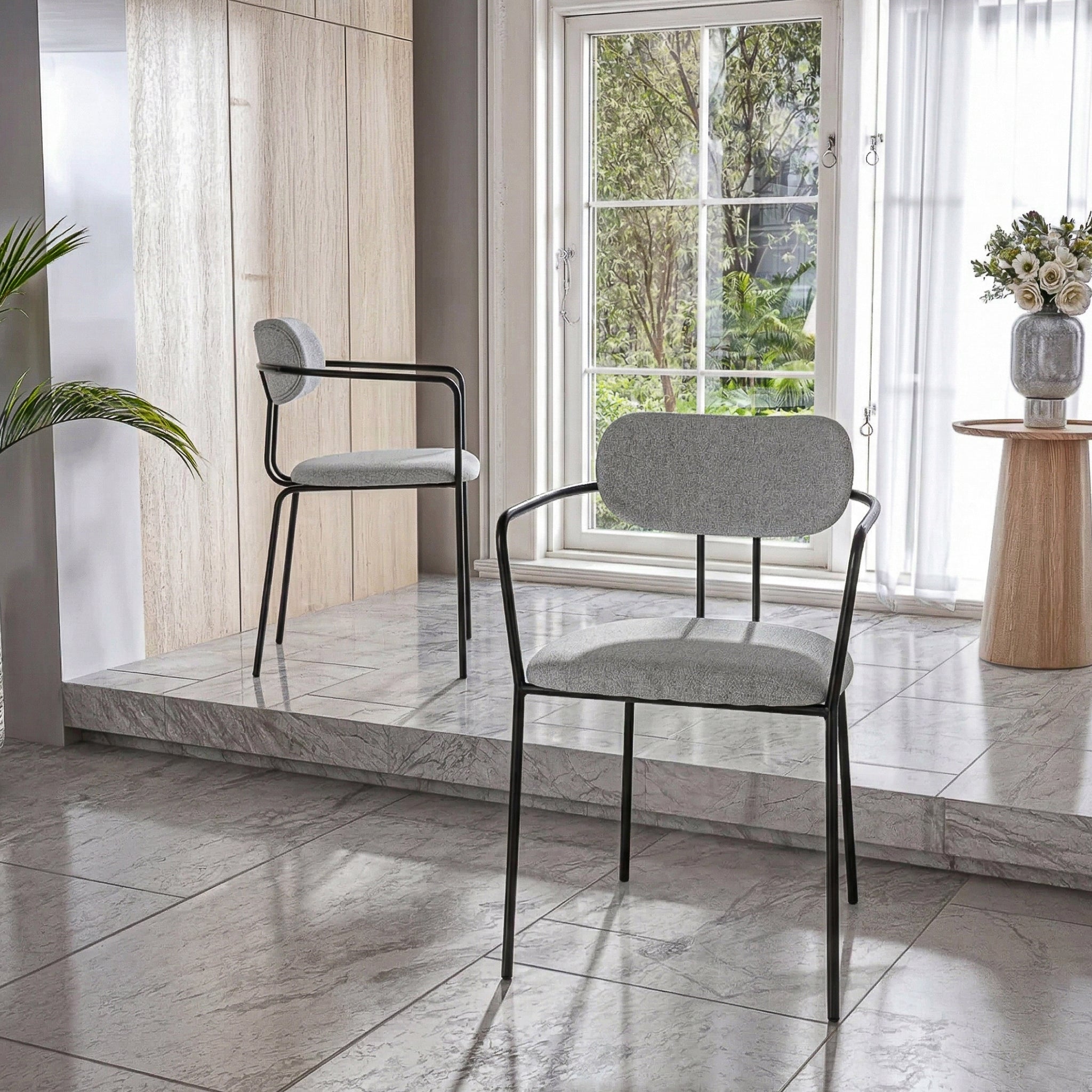 כסא לפינת אוכל דגם מונה - צבע אפור