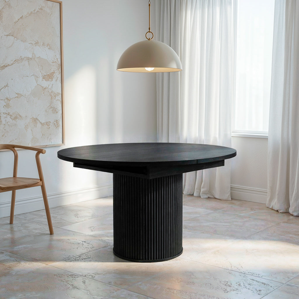 שולחן פינת אוכל נפתח דגם מרבלה - צבע שחור