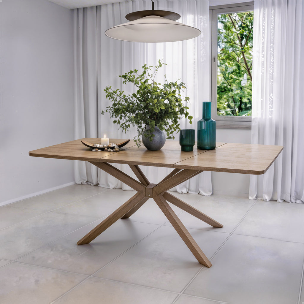 שולחן פינת אוכל נפתח דגם גאיה - צבע עץ בהיר