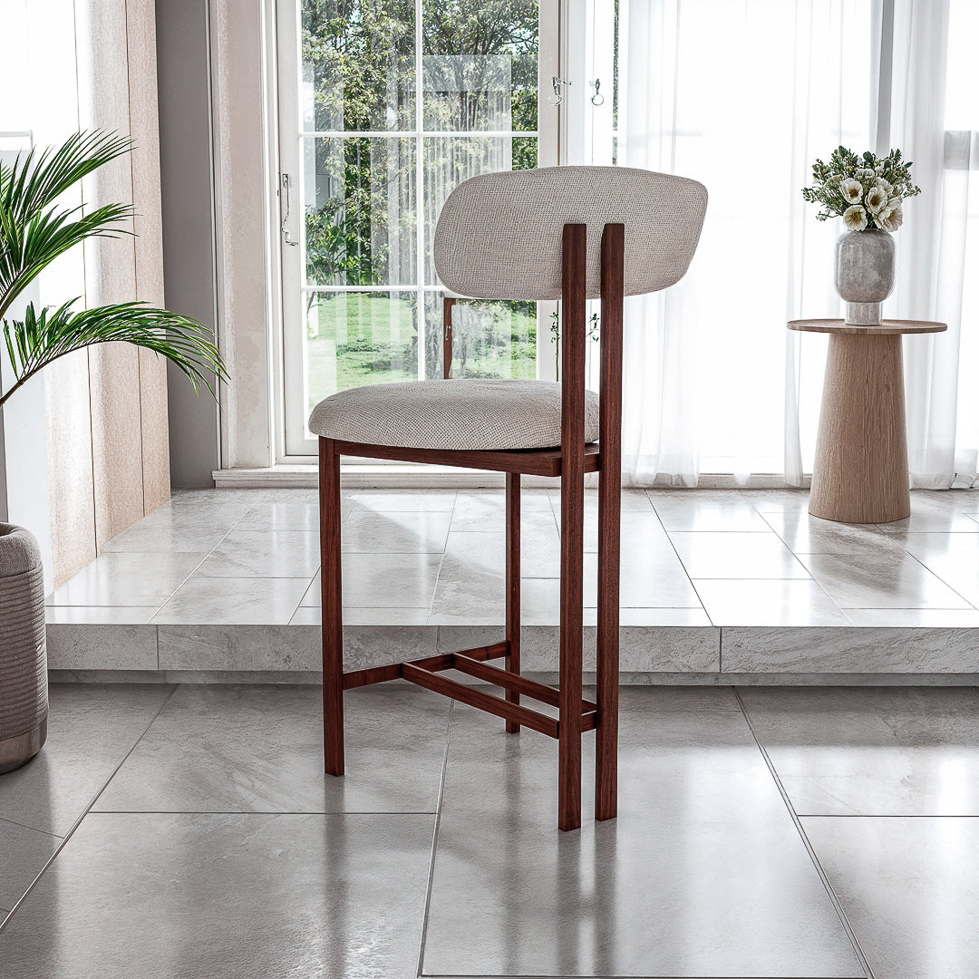 כסא בר דגם אמלפי - צבע אגוז