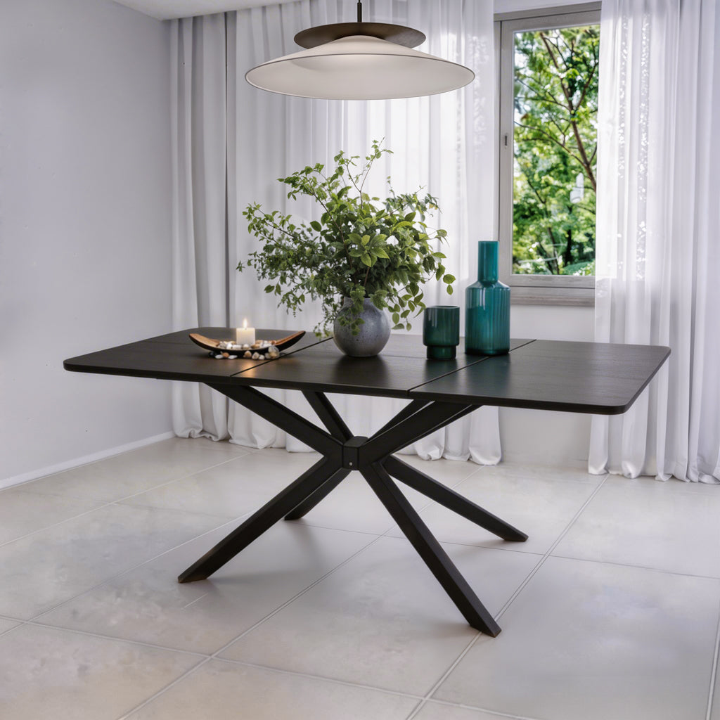 שולחן פינת אוכל נפתח דגם גאיה - צבע שחור