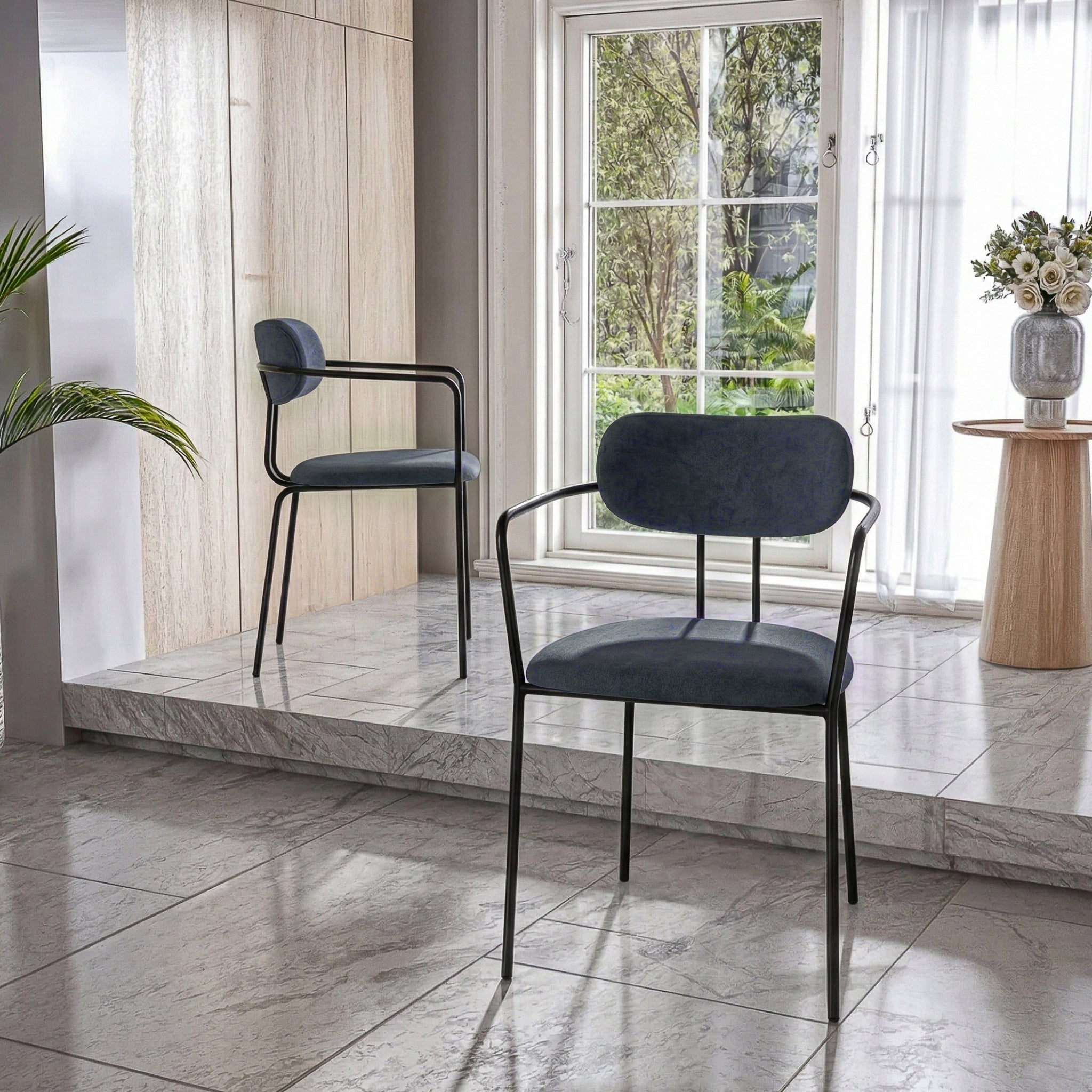 כסא לפינת אוכל דגם מונה - צבע שחור