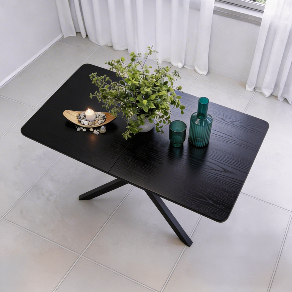 שולחן פינת אוכל נפתח דגם גאיה - צבע שחור