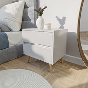 שידת לילה מודרנית לחדר שינה דגם ליון לבן