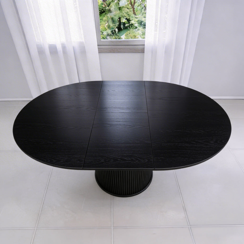 שולחן פינת אוכל נפתח דגם מרבלה - צבע שחור