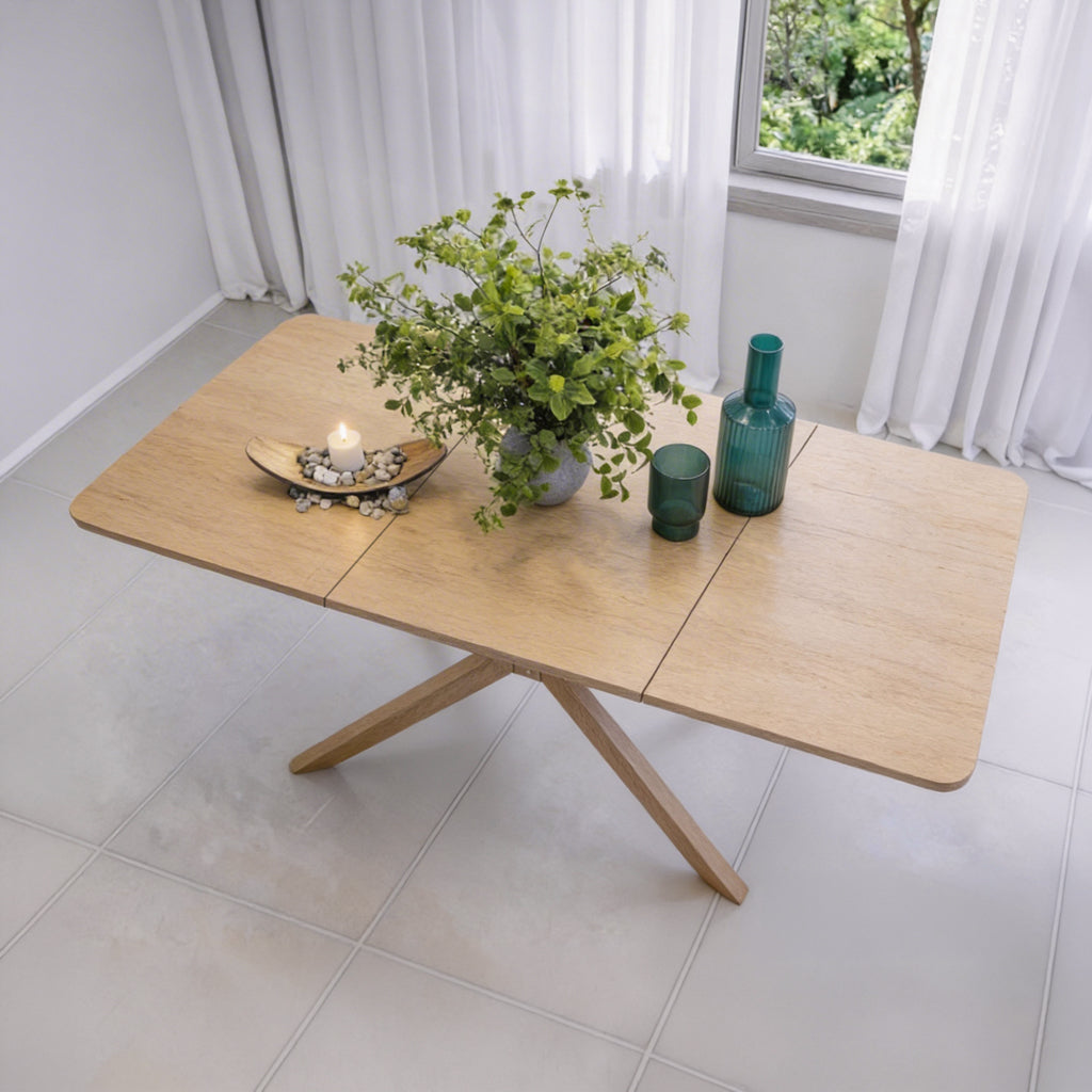 שולחן פינת אוכל נפתח דגם גאיה - צבע עץ בהיר