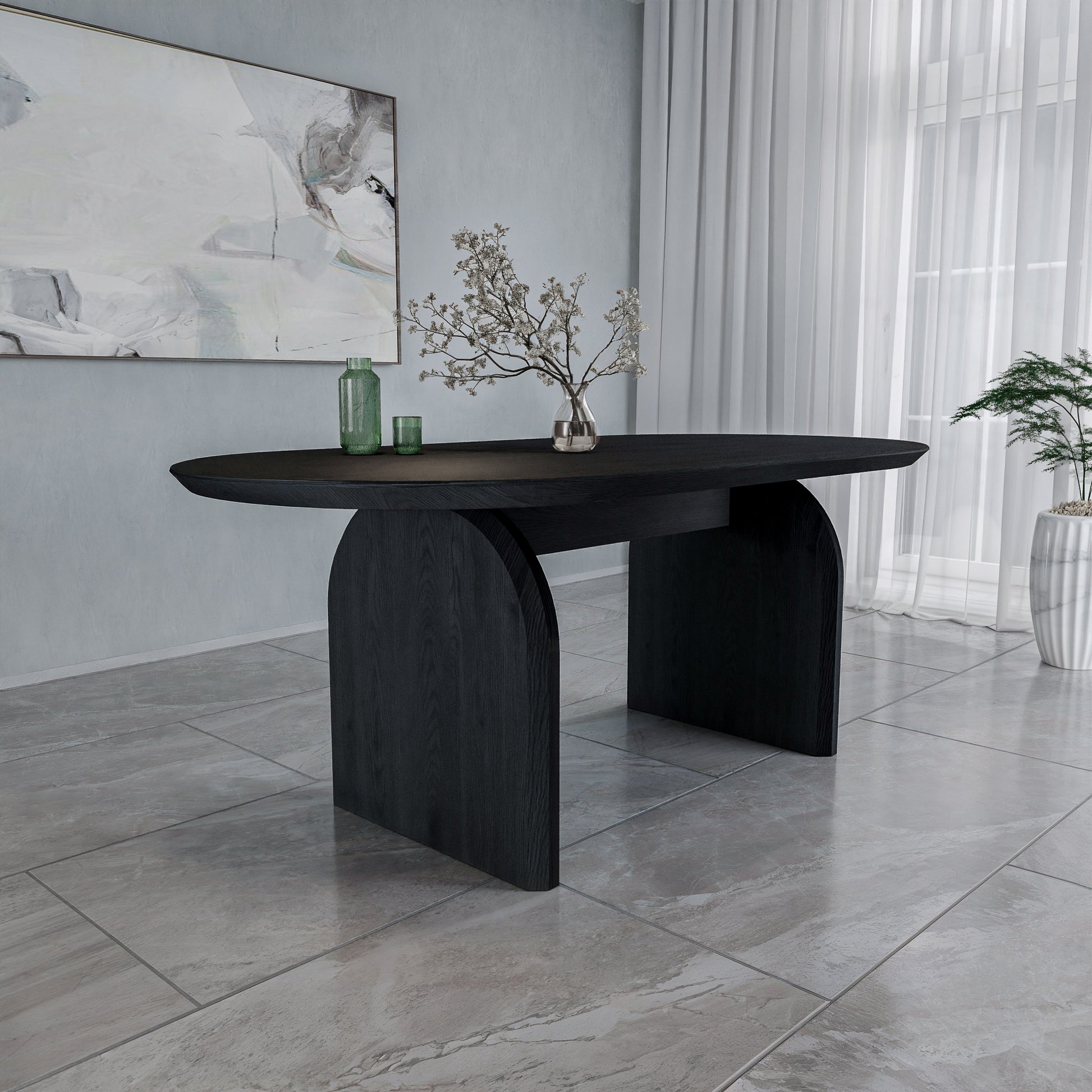 שולחן פינת אוכל מודרני דגם ליברה - צבע שחור