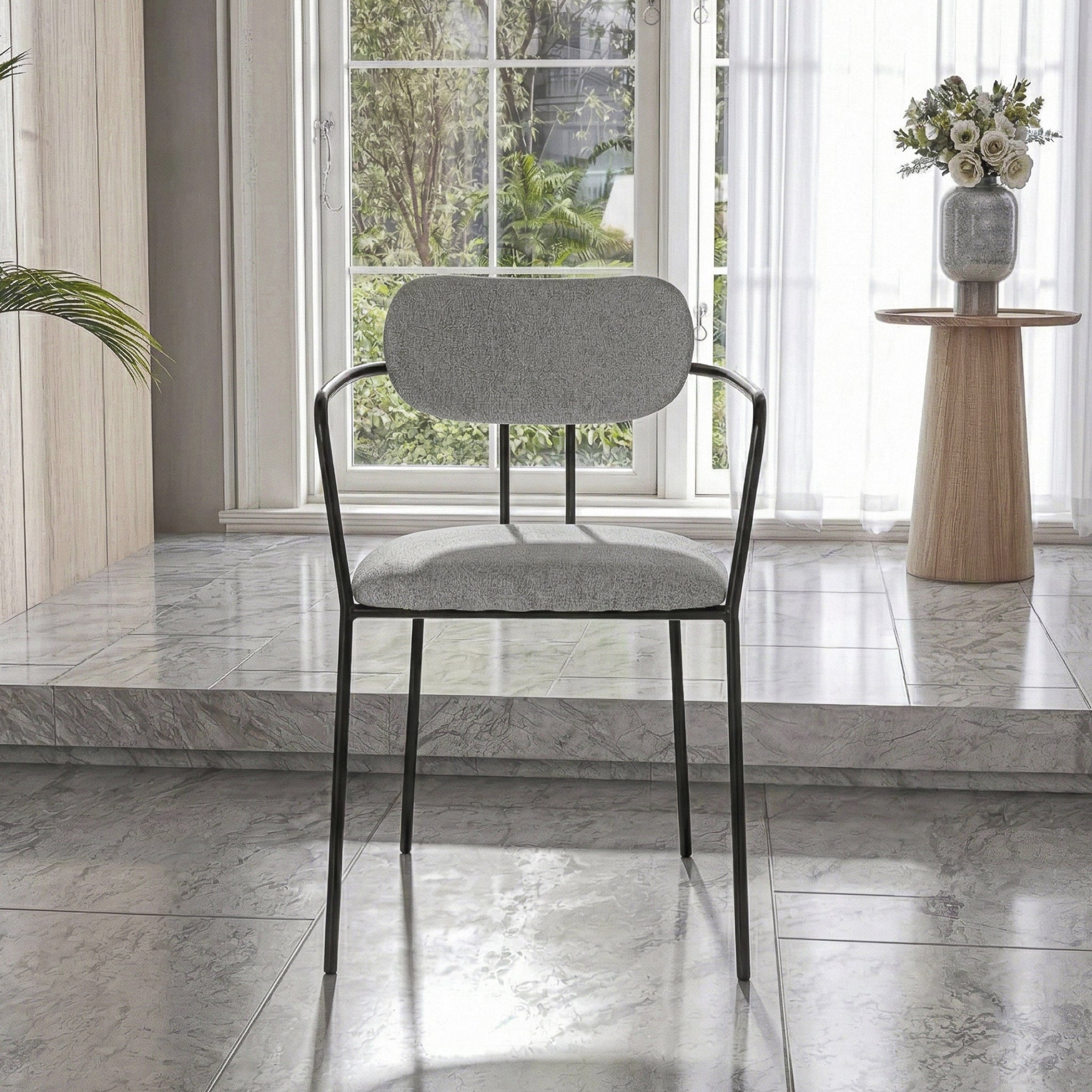 כסא לפינת אוכל דגם מונה - צבע אפור