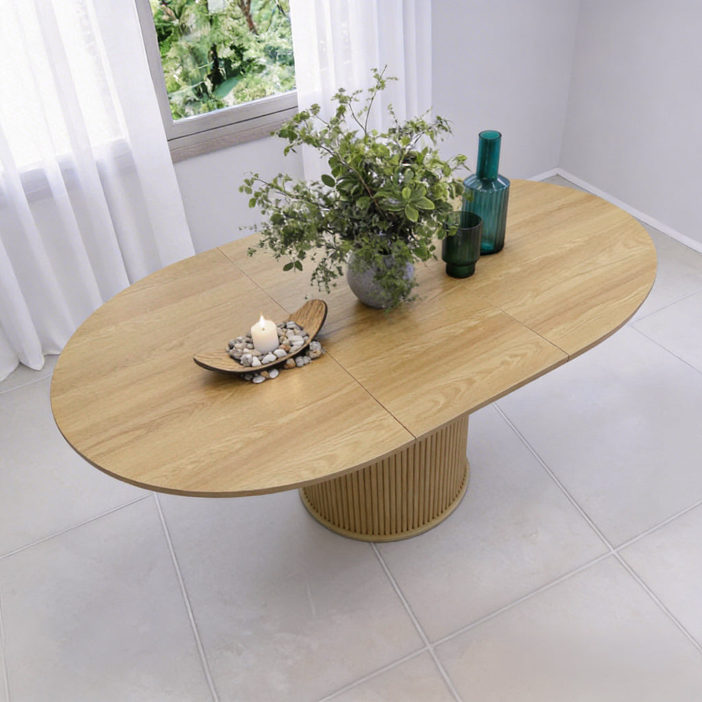 שולחן פינת אוכל נפתח דגם מרבלה - צבע עץ בהיר