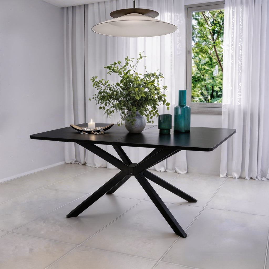 שולחן פינת אוכל נפתח דגם גאיה - צבע שחור