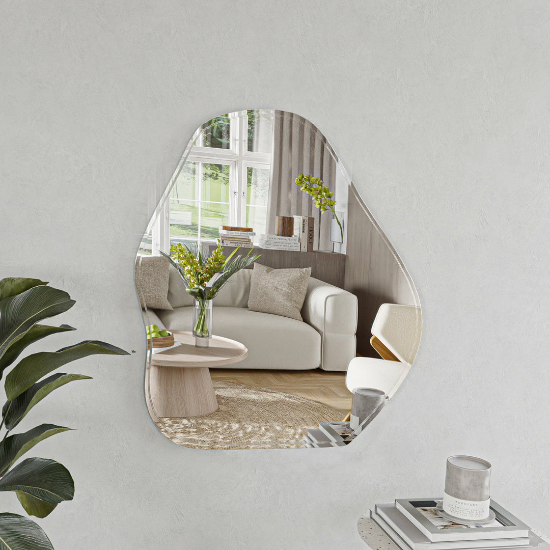 מראה אמורפית ללא מסגרת במגוון גדלים - דגם קורפו 75x85 ס"מ