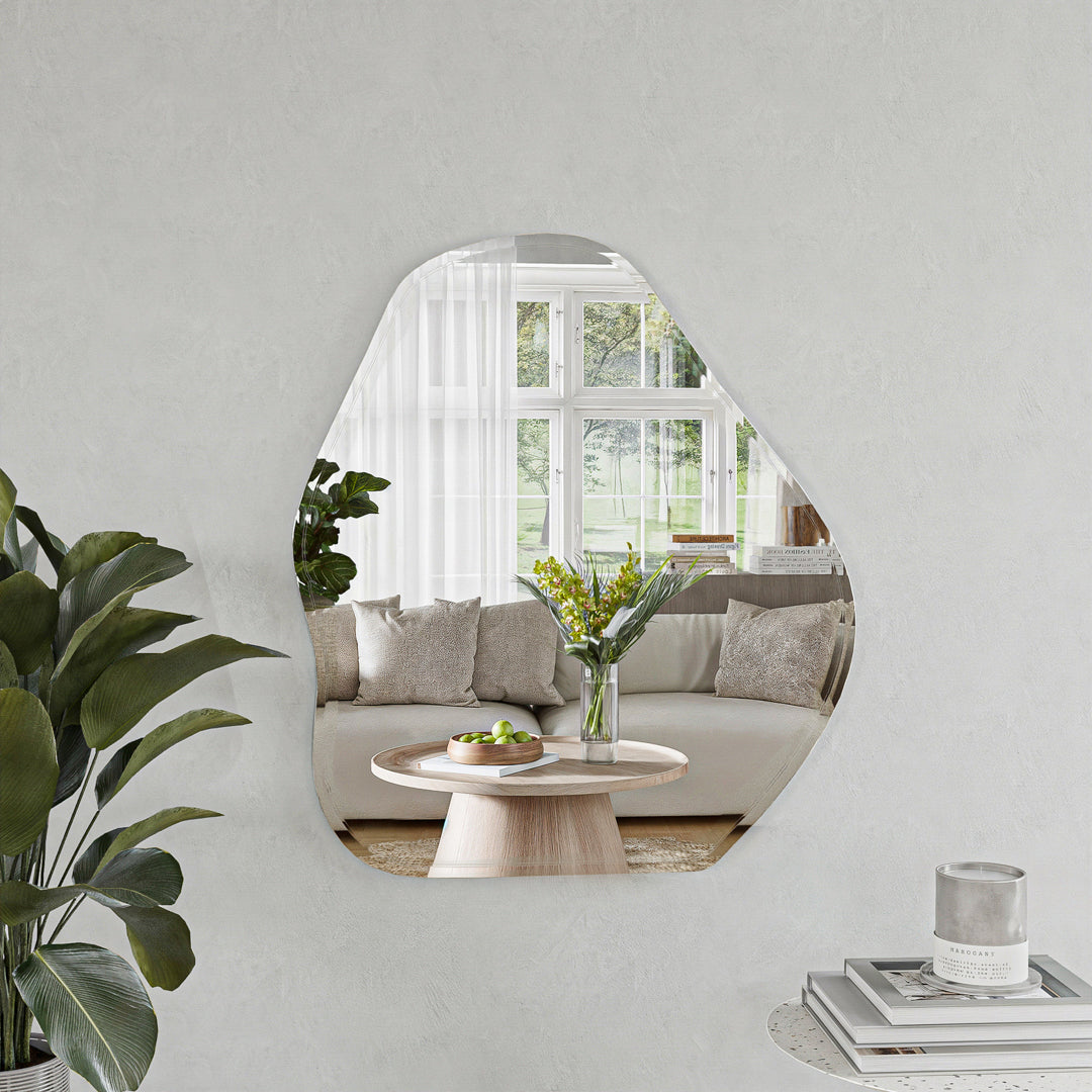 מראה אמורפית ללא מסגרת במגוון גדלים - דגם קורפו 60x68 ס"מ