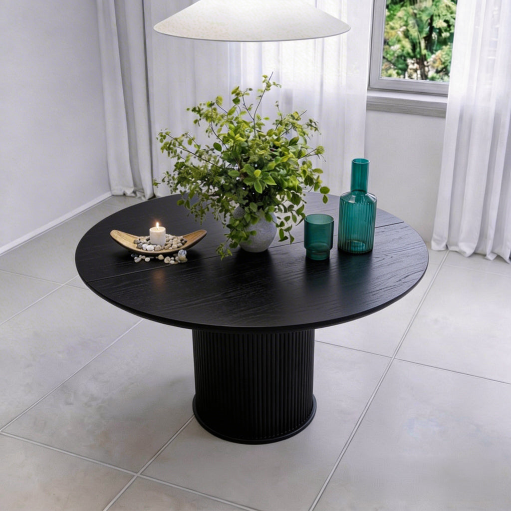 שולחן פינת אוכל נפתח דגם מרבלה - צבע שחור