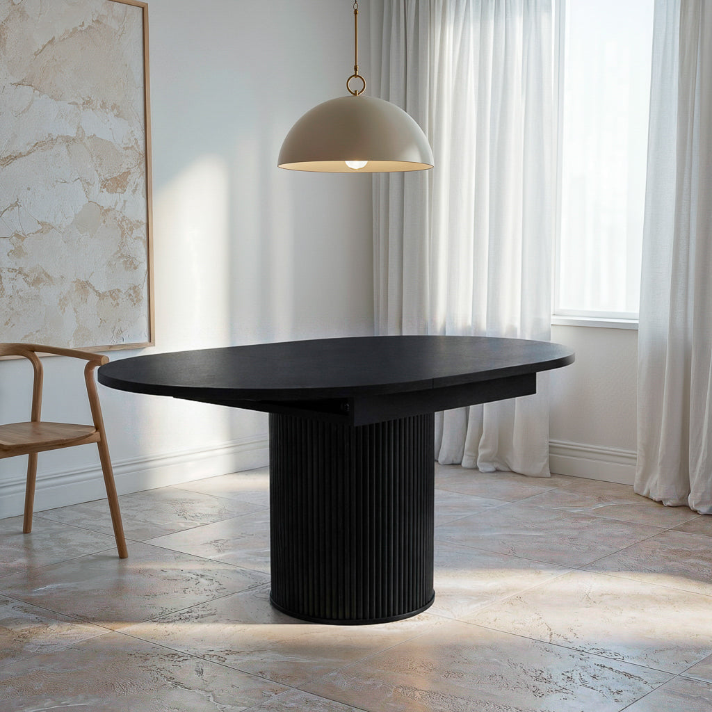 שולחן פינת אוכל נפתח דגם מרבלה - צבע שחור