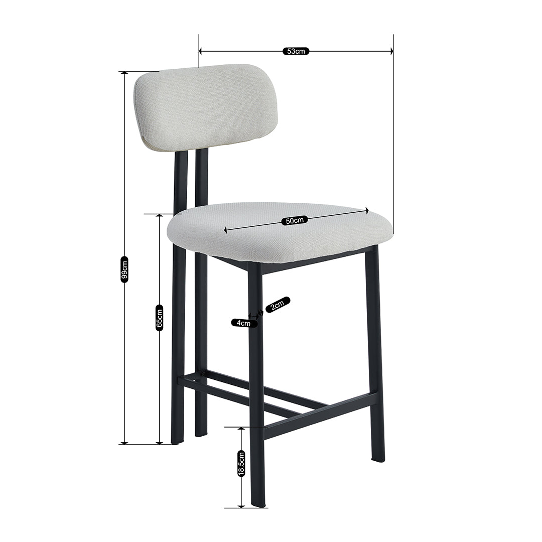 כסא בר דגם אמלפי - צבע שחור